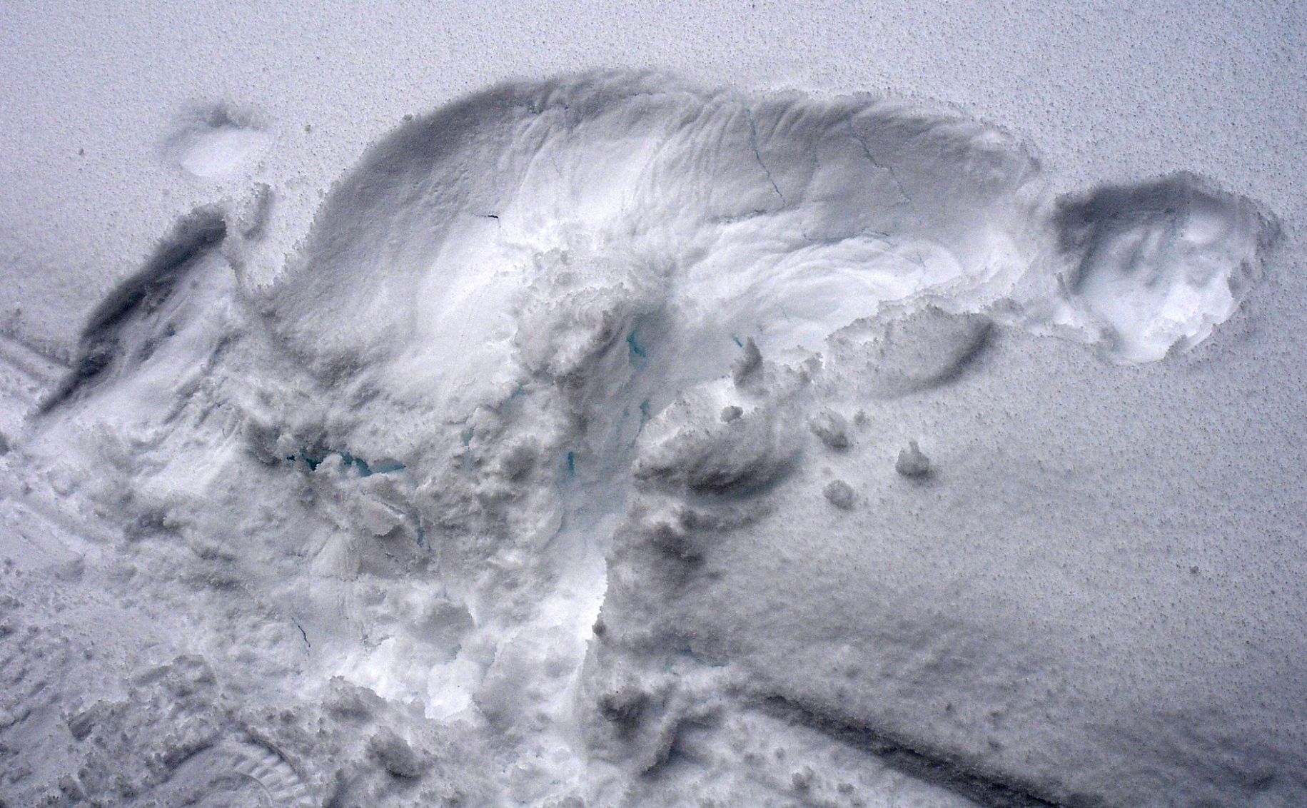 Biker snow angel